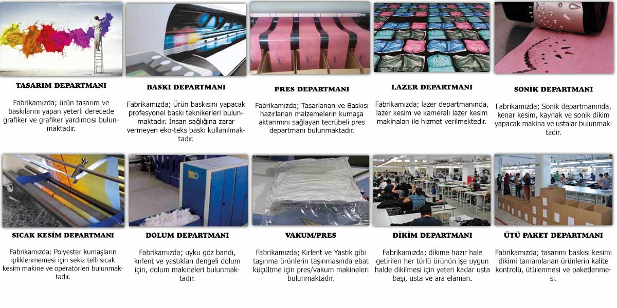Hediyelik İmalatı, Fular, Uyku Bandı, Seyahat Yastığı, Kırlent tasarım baskı ve imalatı